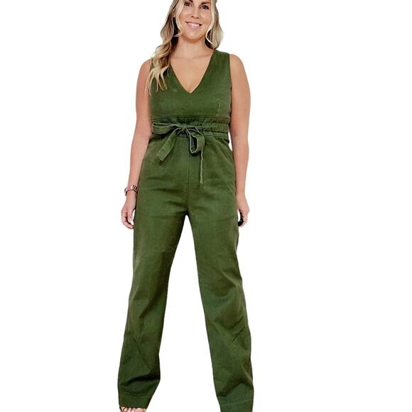 Line & Dot Green Jumpsuit - Picture 2 of 7